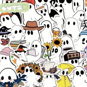 50 Cute Ghost Stickers Halloween Party Kids School Favors